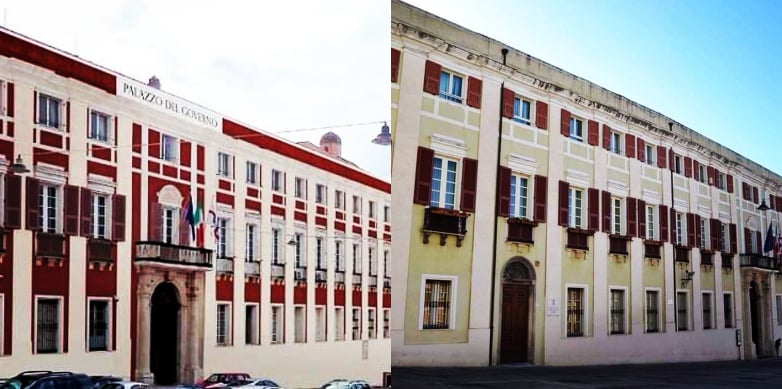Palazzo Regio cambia colore Meglio verde o rosso? Cagliari